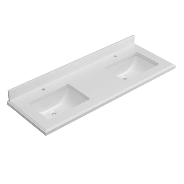 ZEAFIVE 61'' Double Bathroom Vanity Top with Sink Wayfair